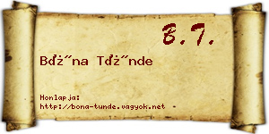 Bóna Tünde névjegykártya